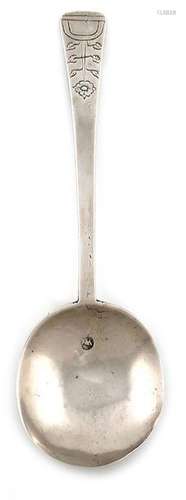 A Charles II West Country engraved Puritan spoon, …