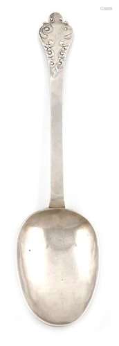 A William and Mary silver Lace back Trefid spoon, …