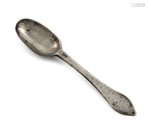 A William III / Queen Anne pewter Dog nose spoon, …