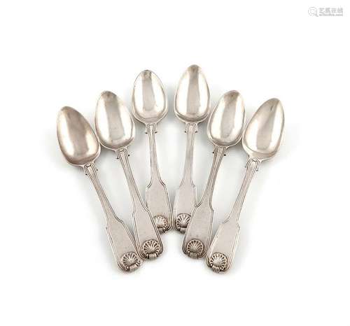 A set of six early 19th century colonial silver Fi…