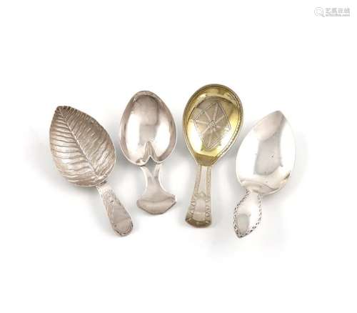 A small collection of four silver caddy spoons, co…