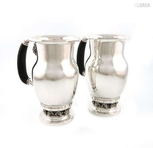 Designed by Georg Jensen, a pair of Danish silver …