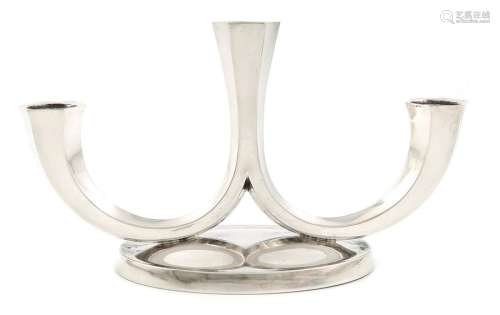 A German three light silver candelabrum, by M. Wil…