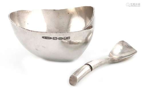 By Elizabeth Peers, a modern silver sugar bowl and…