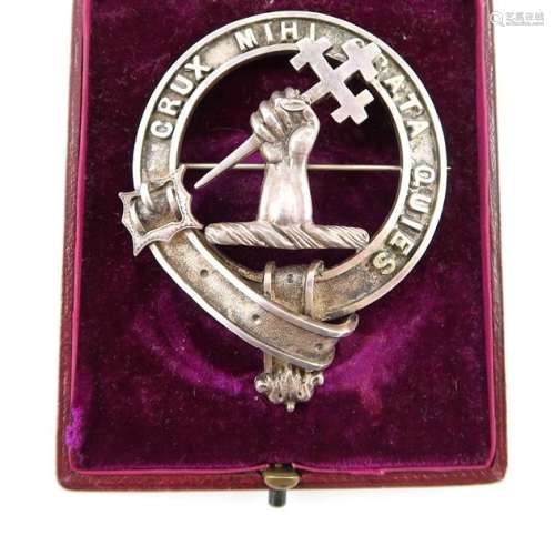 A 19th century silver clan badge, Adam family, unm…