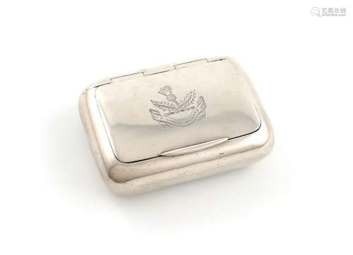 A late 19th century silver tobacco box, marked RN …