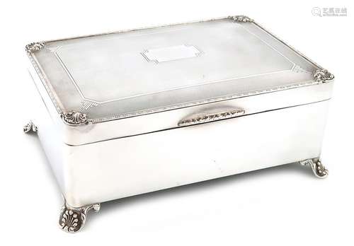 A silver cigar box, by S. Green and Co, Birmingham…