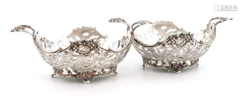 A pair of late 19th century Dutch silver baskets, …