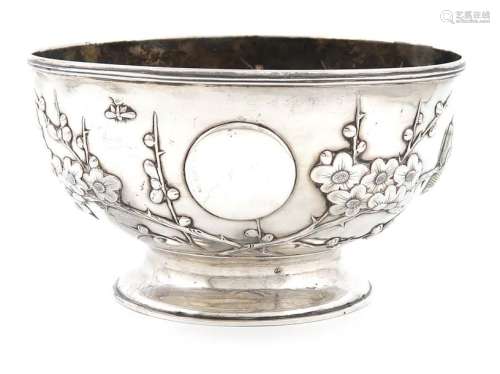 A Chinese silver rose bowl, maker's mark of KMS, c…