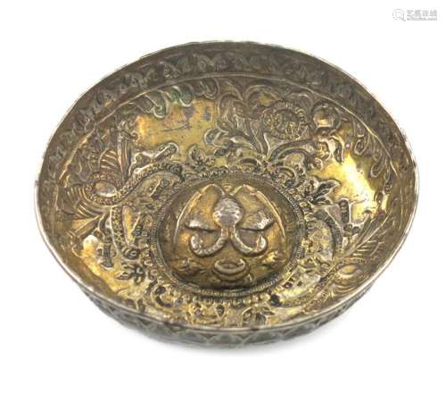 An Ottoman provincial parcel gilt silver dish, unm…