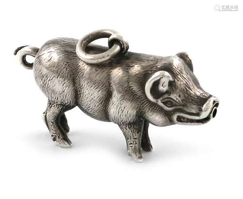 A Victorian novelty silver pig propelling pencil, …