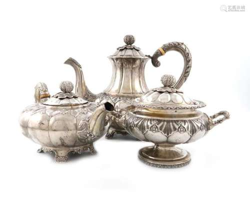 ΛA matched three piece 19th century Cape silver te…