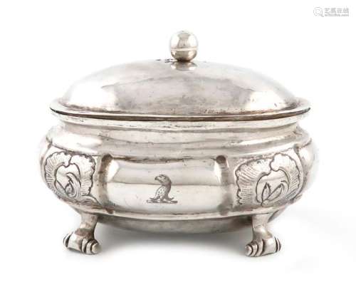An 18th century Russian silver sugar box and cover…