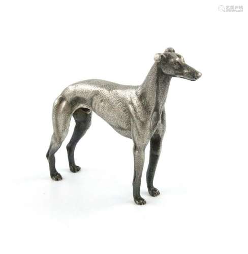 A modern silver model of a greyhound, by C F Hanco…