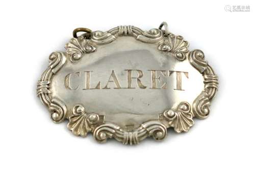 A George III Irish provincial silver wine label, b…