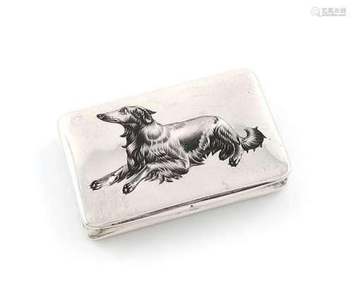 An Austrian silver and enamel snuff box, marked 80…
