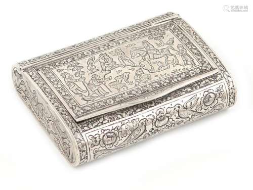 A 19th century Persian silver snuff box, with a tr…