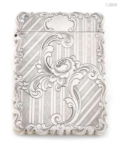 A Victorian silver card case, by Yapp & Woodward, …