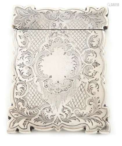A Victorian silver card case, by Harry Hayes, Birm…