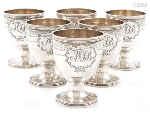 A set of six George III silver egg cups, by Willia…