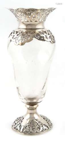 A late Victorian silver mounted glass vase, by Wil…