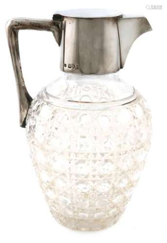 An Edwardian silver mounted glass claret jug, by H…
