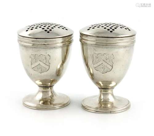 A pair of George III silver muffineers, by Samuel …