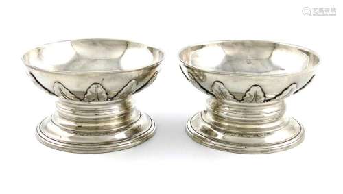 A pair of George III silver salt cellars, maker's …