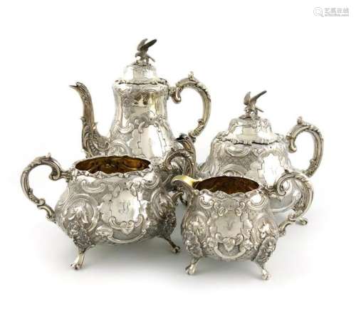 ΛA four piece Victorian silver tea and coffee set,…