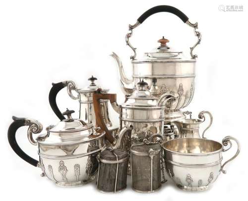 A matched five piece Victorian silver tea and coff…