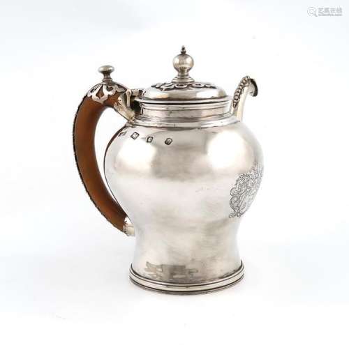 A modern silver coffee pot /chocolate pot, maker's…