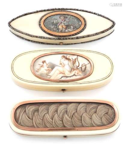 Λ A collection of three George III ivory toothpick…