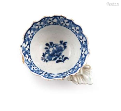 A Bow blue and white wine taster, c.1760 65, of de…