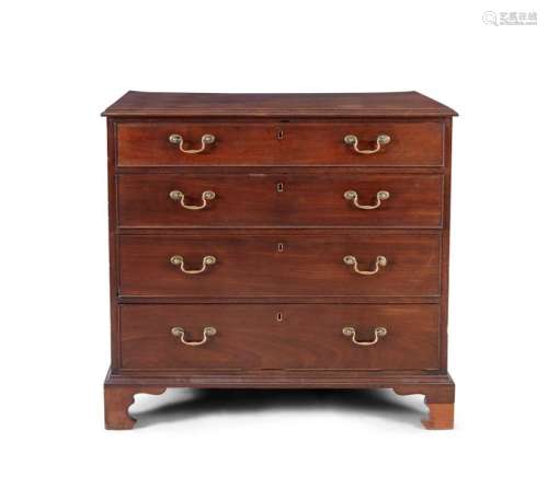 A GEORGE III MAHOGANY CHEST OF DRAWERS, the rectan…