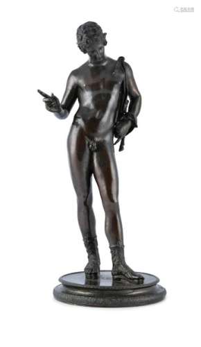 A 19TH CENTURY BRONZE STANDING FIGURE OF BACCHUS, …