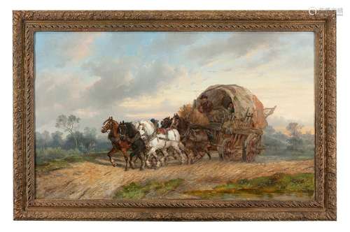 ALEXIS DE LEEUW (BELGIAN FL. 1848 1883) Horse draw…