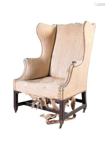 A MID 18TH CENTURY WING ARMCHAIR, probably Irish, …