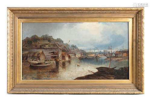 WS Whitby (Victorian School)BoatyardOil on canvas,…