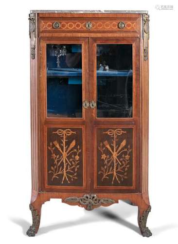 A KINGWOOD AND MARQUETRY DISPLAY CABINET, in Louis…