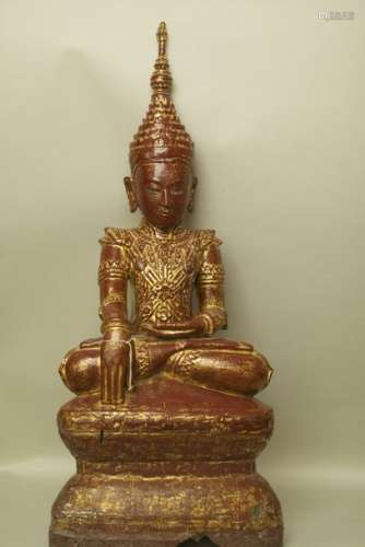 Bouddha assis en bhumisparsha mûdra prenant la ter…