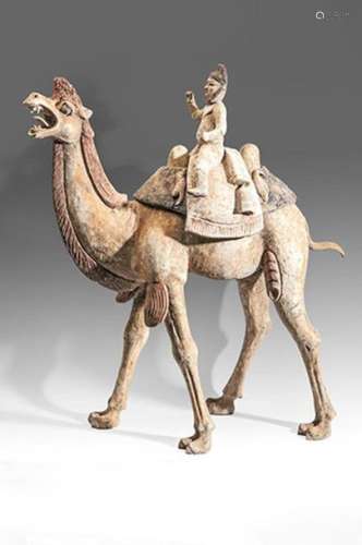 Important chameau de Sogdiane et son chamelier com…