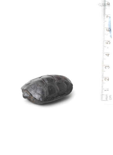 By Sekishu, Iwami Province, late 18th/early 19th century An ebony netsuke of  a tortoise