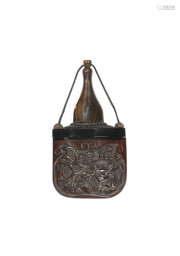 By Ga'no (born 1789), Suo Province, first half of the 19th century A rare wood powder flask