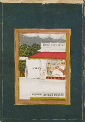 An illustration to a scene from a Ragamala, Oudh, India, late 19th century, opaque pigments