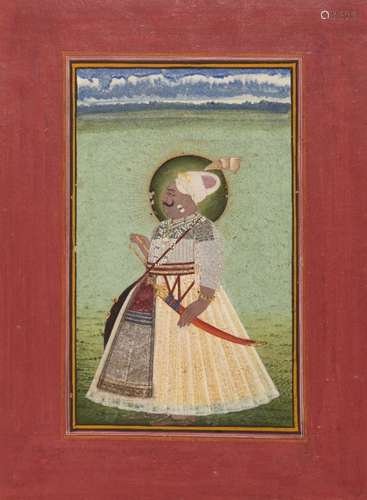 Portrait of Babo Ghuman Singh Ranawat of Jaipur, Mewar, Rajasthan, 19th century, opaque pigments