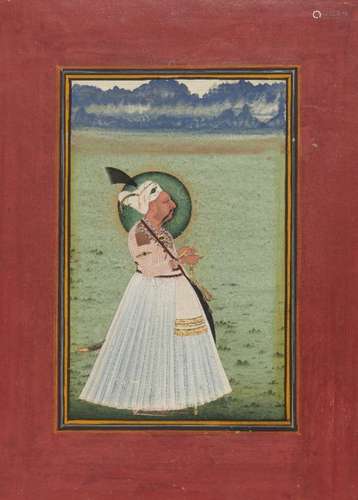 Portrait of a an elderly nobleman, Mewar, Rajasthan, 19th century, opaque pigments on paper