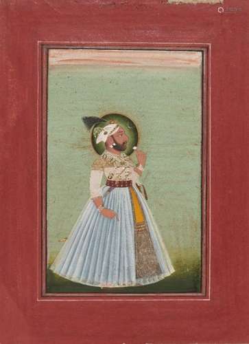 Portrait of Maharana Sangram Singh (r.1710-1734AD), Mewar, Rajasthan, 19th century, opaque