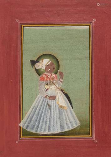 Portrait of Rawat Jai Singh of Sangramgarh (r. 1621-67AD.), Mewar, Rajasthan, 19th century, opaque