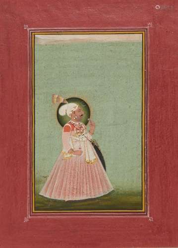 Portrait of Rawat Jai Singh of Sangramgarh, Mewar, Rajasthan, 19th century, opaque pigments on paper