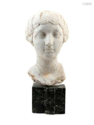A Continental Marble Bust of a Woman